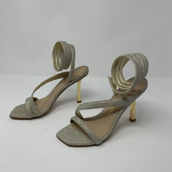 Stuart Weitzman Beatrix 100 Wrap Sandals Women's Size 8B Fig-Fine Glitter S0447 - Picture 7 of 13